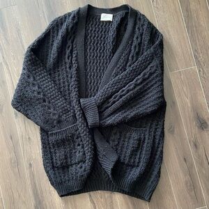 Aritzia Black Cable Knit Cardigan